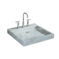 Italian Natural Marble Wash Basin Freestanding Stone Pedestal Wash Basin For Bathroom