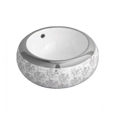 Luxury Silvery Color Ceramic Porcelain Basin Hand Made Design Low Price Countertop Bathroom Sink Wash Basin