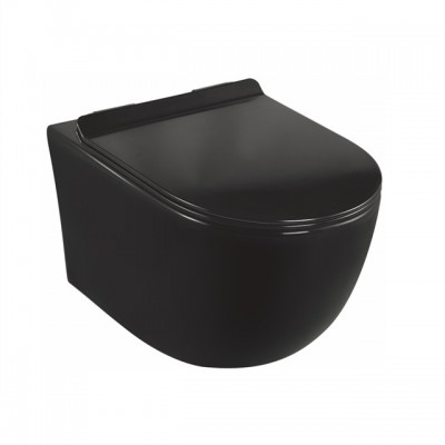 FT176LH Europe Modern Bathroom High-end Custom Designer Series Matte Black Color Wall Hung Toilet