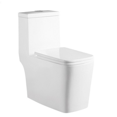 Sanitary Ware Ceramic Wc Square One Piece Siphonic Bathroom Toilet  1011